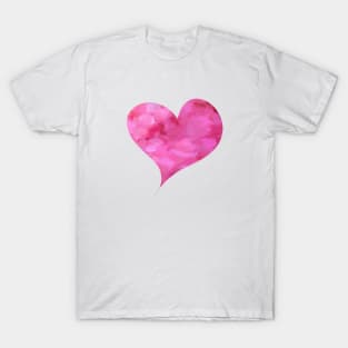 Pink Watercolor Heart for Valentines day Anniversary Romance Love Celebrations T-Shirt